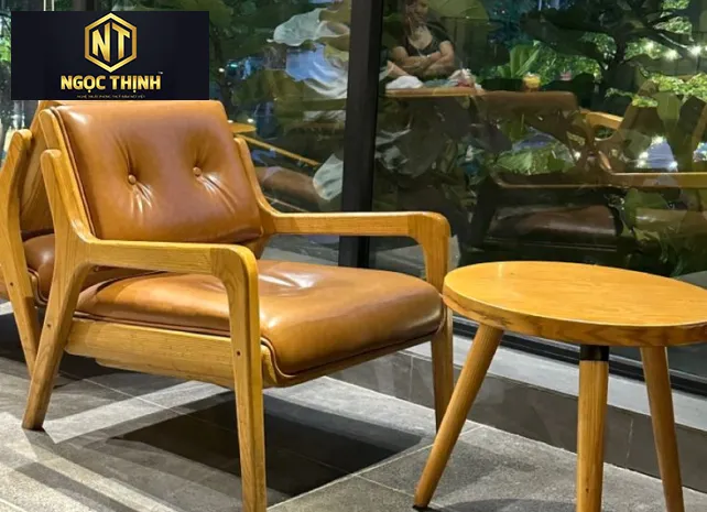 BỘ BÀN GHẾ TIỆM CAFE BẰNG GỖ ĐƠN GIẢN - BCF01